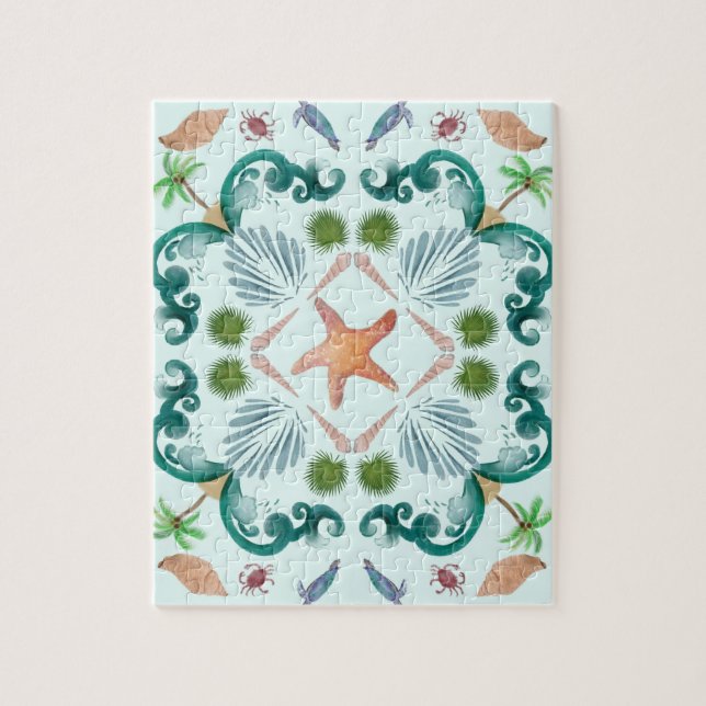 Quebra-cabeça Beach Seashells Sea Life (Vertical)