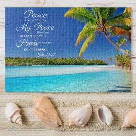 Quebra-cabeça Beachside Cook Island - John 14:27 Verso da Bíblia