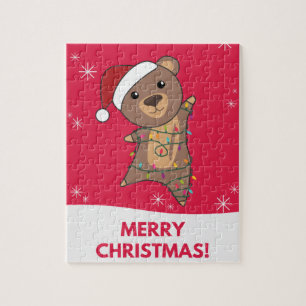 Quebra-cabeça Bear Feliz Natal Animais de inverno Ursos de Jigse