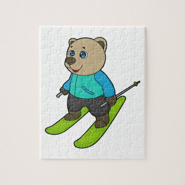 Quebra-cabeça Bear Skier Ski (Vertical)