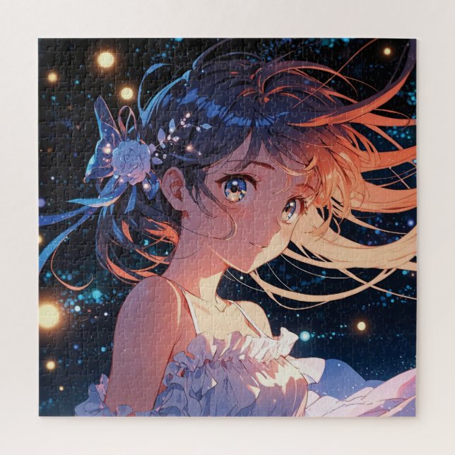 Quebra-cabeça Beautiful anime girl illustration (Vertical)