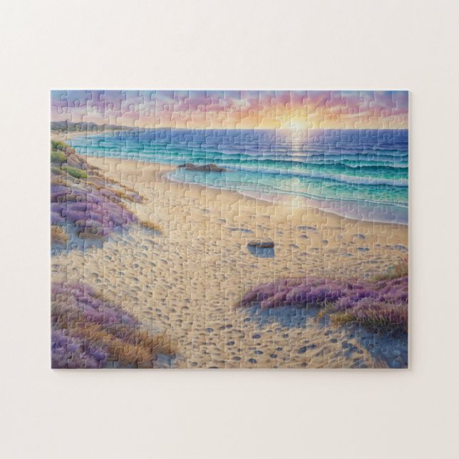 Quebra-cabeça Beautiful Beach Waves and Shore Art (Horizontal)