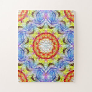 Quebra-cabeça Beautiful Bright Mosaic Tile Sun Flower