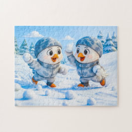 Quebra-cabeça Beaver Ice Bathing in a Striped Swimsuit