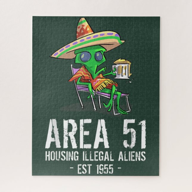Quebra-cabeça Bebado de OVNI de presente de área 51 Alienígena i (Vertical)