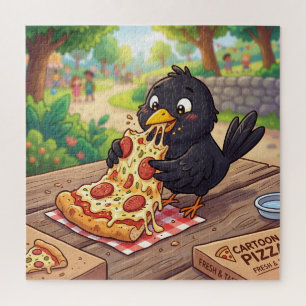 Quebra-cabeça Bebê de desenho animado melro preto corvo gralha c