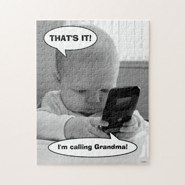 Quebra-cabeça Bebê no telefone celular (Vertical)