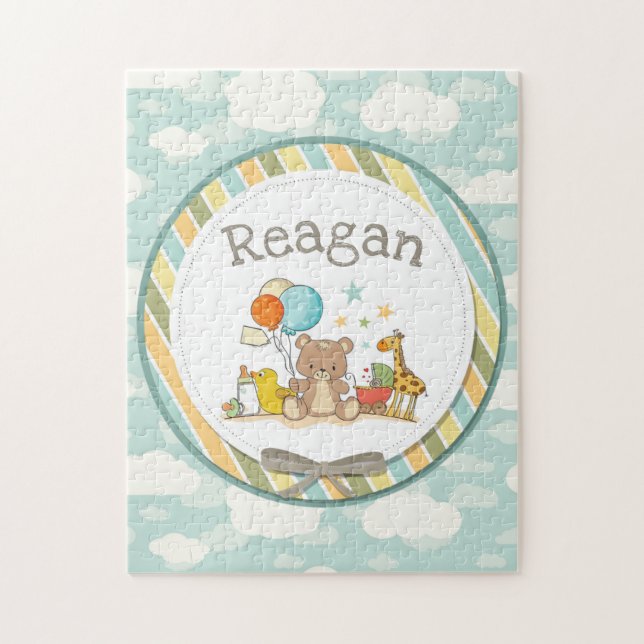 Quebra-cabeça Bebê Personalizado Urso Ninho Girafa Borracha Duck (Vertical)