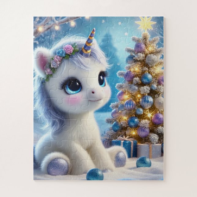 Quebra-cabeça Bebê Unicorn Natal (Vertical)