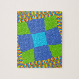 Quebra-cabeça Bebê verde-verde-azul-verificado