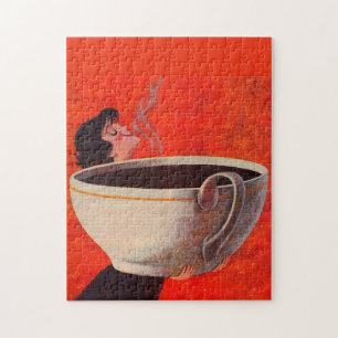 Quebra-cabeça bebedor de café grande