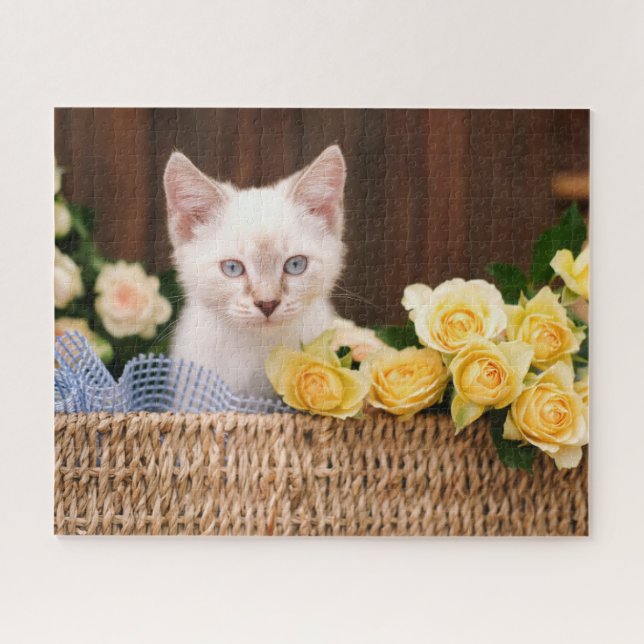 Quebra-cabeça Bebês Mais Pobres | Rosas de Kitten e Amarelo (Horizontal)