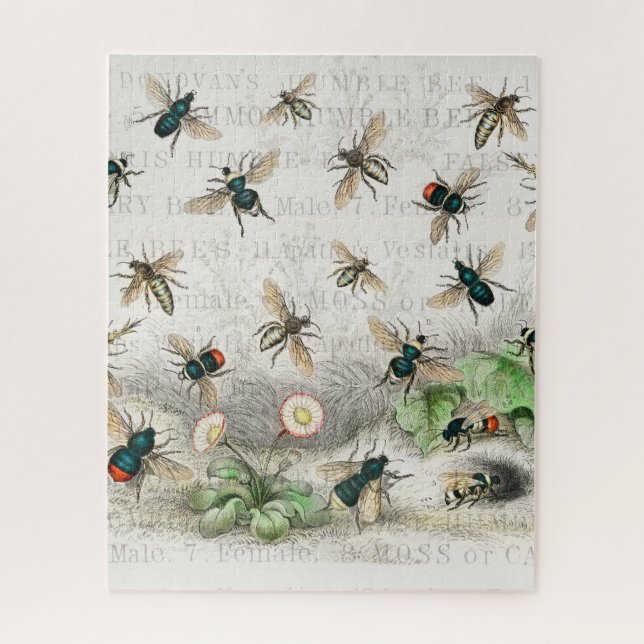 Quebra-cabeça Bee Honey Queen Bees Antique (Vertical)