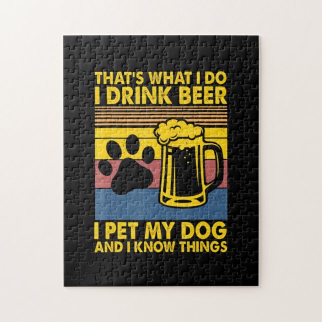 Quebra-cabeça Beer Beer Beber Cerveja Eu Coloquei Meu Cachorro A (Vertical)