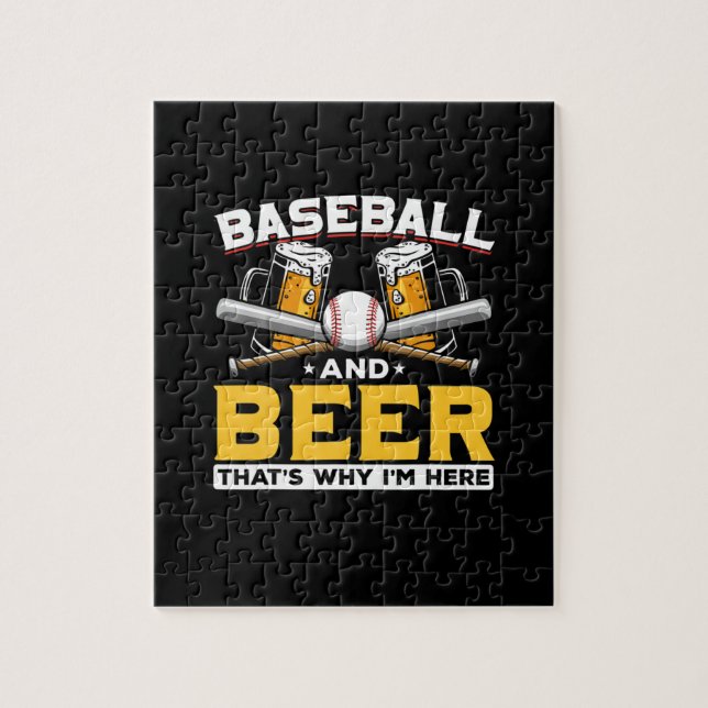 Quebra-cabeça Beer Drinker Baseball Beball Humor Aniversário (Vertical)