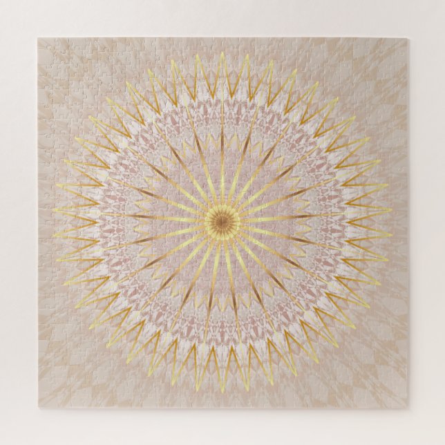 Quebra-cabeça Beige Dourado Mandala (Vertical)