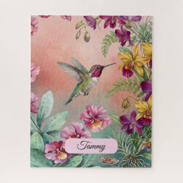 Quebra-cabeça Beija-flor e Floral Personalizados