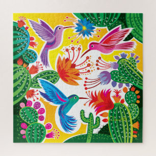 Quebra-cabeça Beija-flores e Cactos Floridos