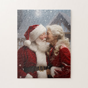 Quebra-cabeça Beijando o Sr. e a Sra. Papai Noel