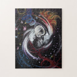 Quebra-cabeça Beijo casal Yin Yang Amor Arte de desenho surreal