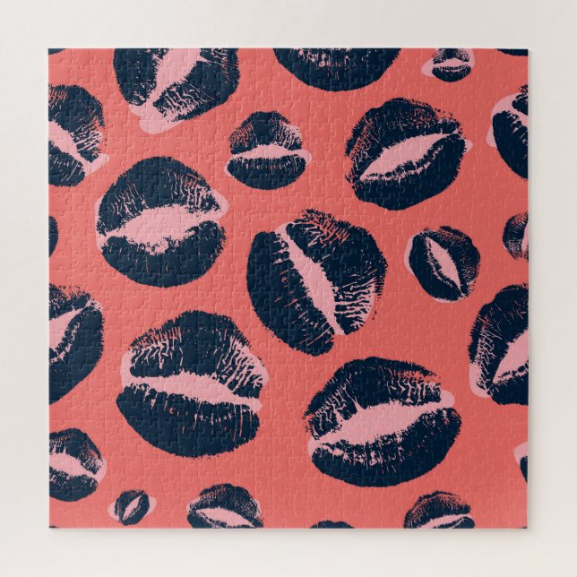 Quebra-cabeça Beijo Leopard: Impressão de Moda Lipstick (Vertical)