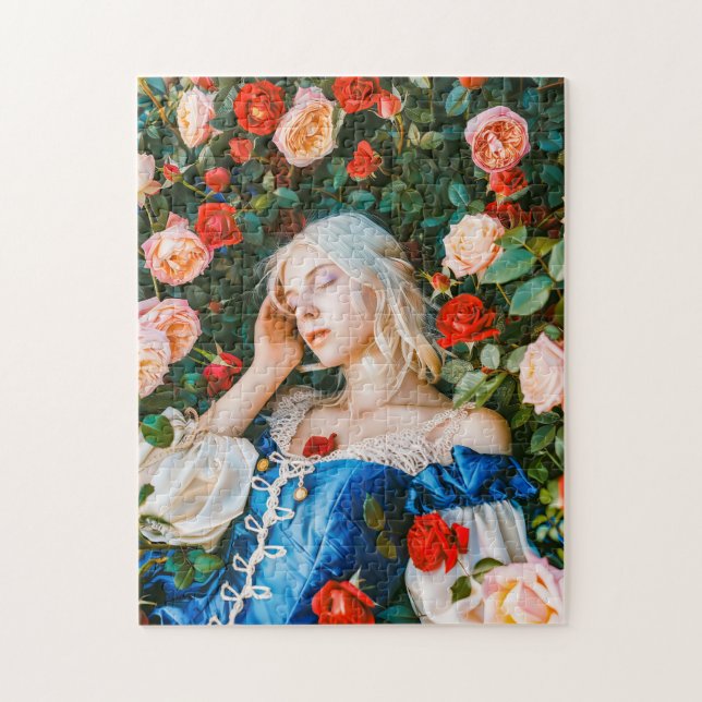 Quebra-cabeça Bela Adormecida Entre Rosas (Vertical)