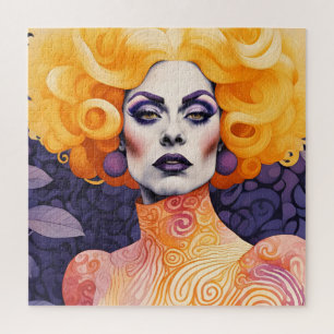 Quebra-cabeça Bela Aranha Rainha Cabelo Vermelho