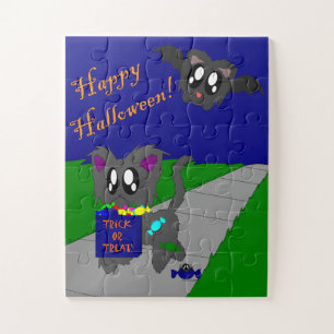 Quebra-cabeça Bela Cena de Halloween Animal Scruffy Quebra-cabe