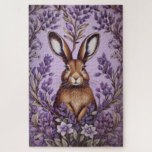 Quebra-cabeça Bela lebre com a Lavanda William Morris inspirada