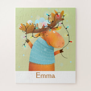 Quebra-cabeça Bela Luz De Chrismas Moose Arte Animal