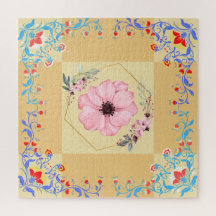 Bela Primavera Floral Arte Laranja, Fundo Laranja
