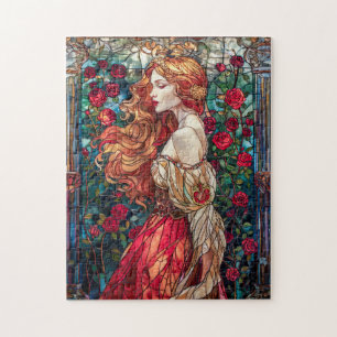 Quebra-cabeça Bela Princesa Entre Rosas