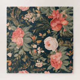 Quebra-cabeça Belas Flores de Rosa Floral Vintage