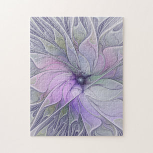 Quebra-cabeça Beleza Impressionante Flor de Arte Fractal Abstrat