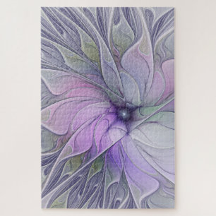 Quebra-cabeça Beleza Impressionante Flor de Arte Fractal Abstrat