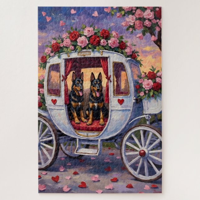 Quebra-cabeça Belgian Shepherd Dog Valentine's Day (Vertical)