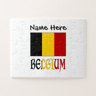 Quebra-cabeça Bélgica e Bandeira Belga Personalizados 