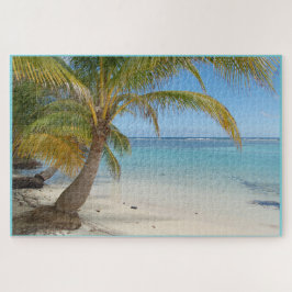 Quebra-cabeça Belize Palm Tree Beach Caribe Ocean Seascape