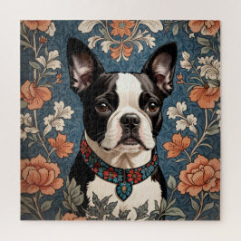 Quebra-cabeça Belo Boston Terrier William Morris Inspirou