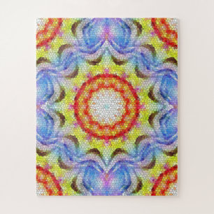 Quebra-cabeça Belo Brilho Azulejo Mosaico Flor Sol