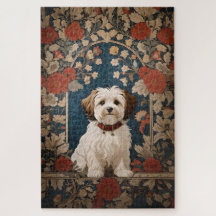 Belo Cão Havanês William Morris Floral