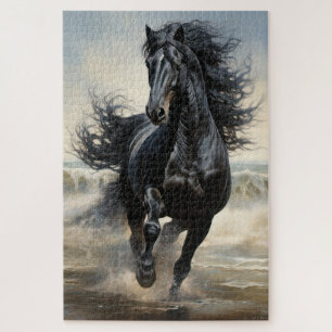 Quebra-cabeça Belo cavalo preto
