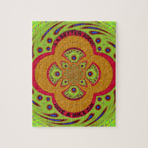 Quebra-cabeça Belo e adorável Mandala Tenha um belo dia