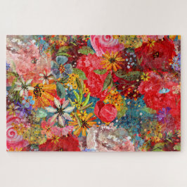 Quebra-cabeça Belo e brilhante padrão Abstrato floral colorido
