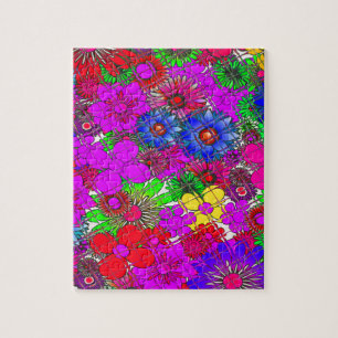 Quebra-cabeça Belo e colorido padrão floral incrível design a
