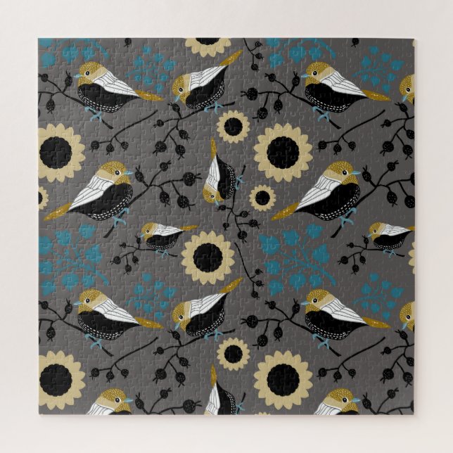 Quebra-cabeça Belo padrão de passarinho de frango (Vertical)