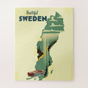 Quebra-cabeça Belo poster de viagens Suecia