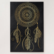 Belo Sonho Dourado Negro Catcher Mandala