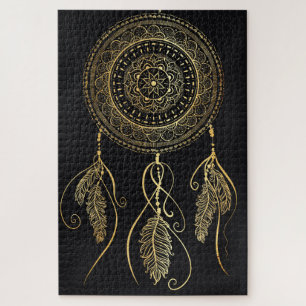 Quebra-cabeça Belo Sonho Dourado Negro Catcher Mandala