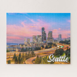 Quebra-cabeça Belo Sunset Sobre Seattle, Washington